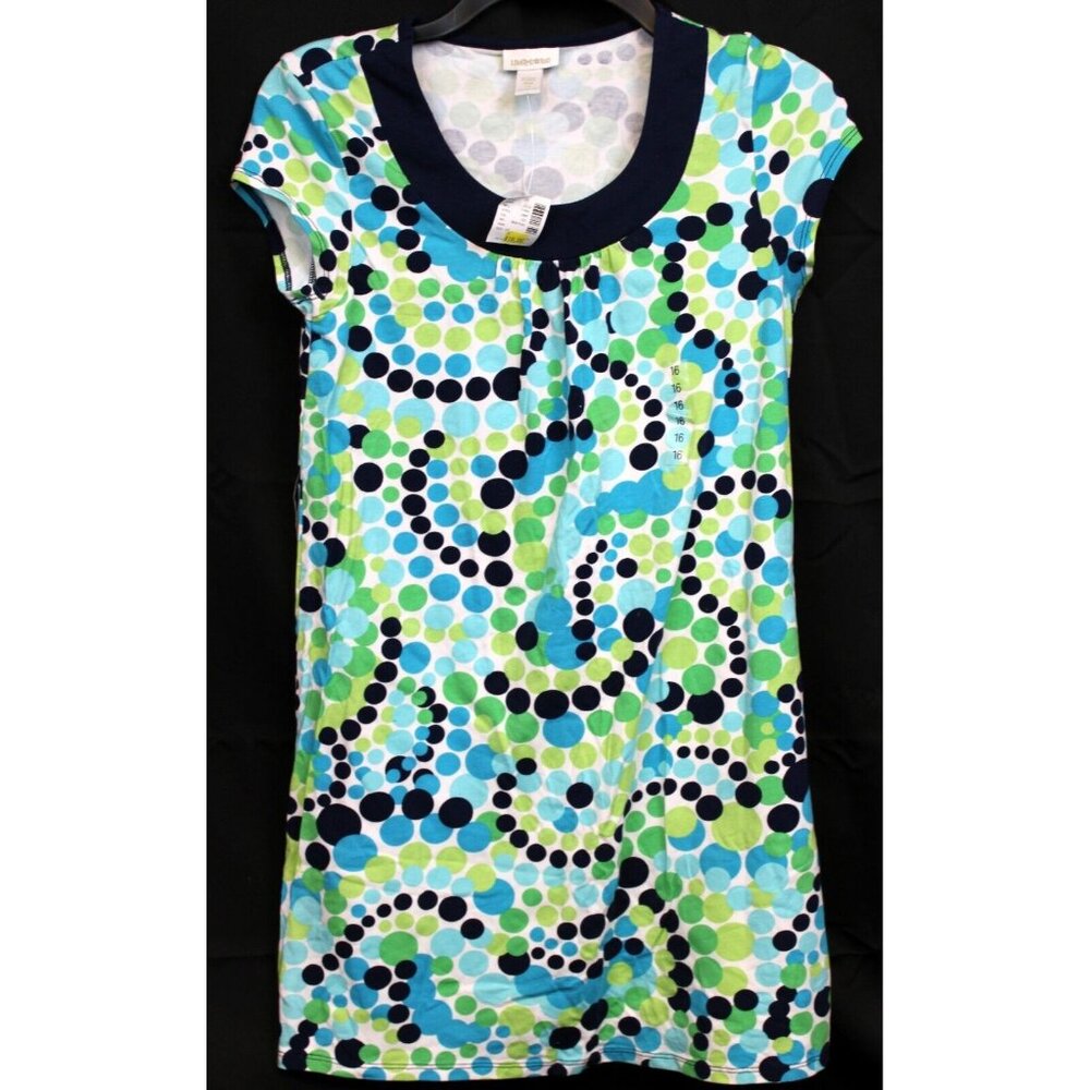 NEW Limited Too Polka Dot Dress Y2K Summer Sz 16 Casual Swirl Ocean Beach Vacay